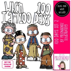100 Days clip art 2, 100 Days of School clip art Mini