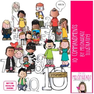 10 Commandments clip art, LDS clip art, Bible clip art COLORED Version