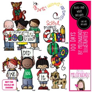 100 Days of school clip art, 100 Days clip art COMBO PACK
