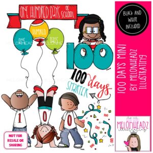 100 Days clip art, 100 Days of School clip art Mini