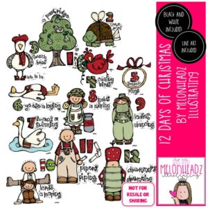 12 Days of Christmas clip COMBO PACK