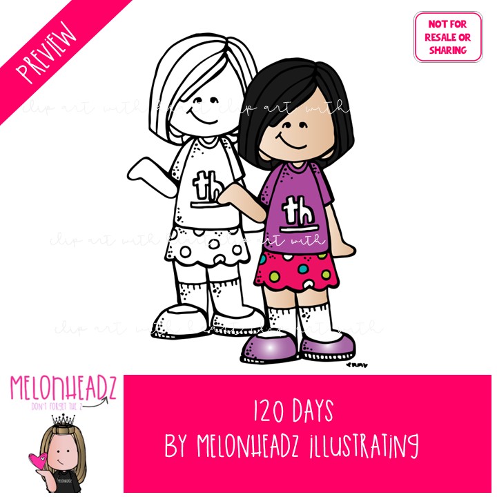 120 Days of School clip art, 120 Days clip art COMBO PACK - Image 2