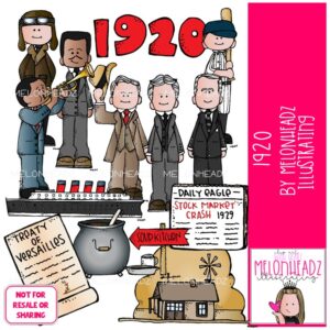 1920 clip art, Lusitania clip art, Historical Figures clip art COLORED Version