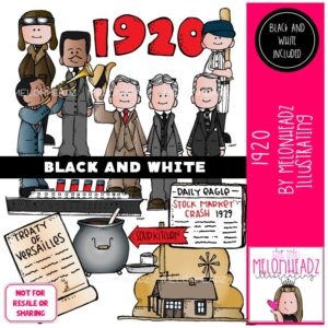 1920 clip art, Lusitania clip art, Historical Figures clip art BLACK AND WHITE