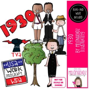 1930 clip art, Historical Figures clip art Mini