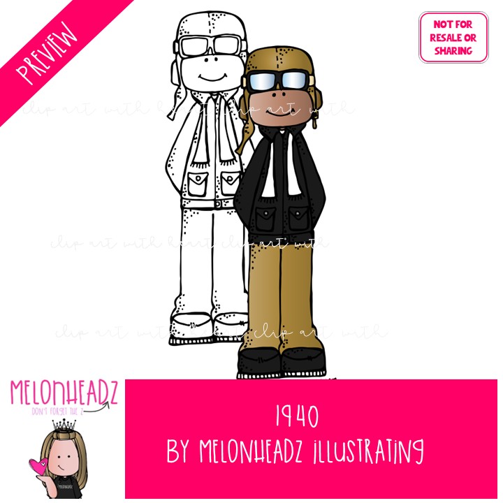 1940 clip art, Historical Figures clip art COMBO PACK - Image 2