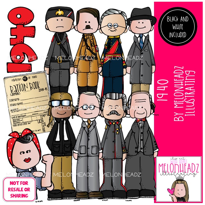 1940 clip art, Historical Figures clip art COMBO PACK
