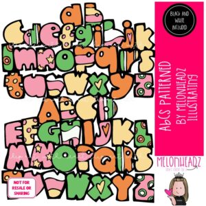 ABCs Patterned clip art, Alphabet clip art, Letters clip art COLORED Version