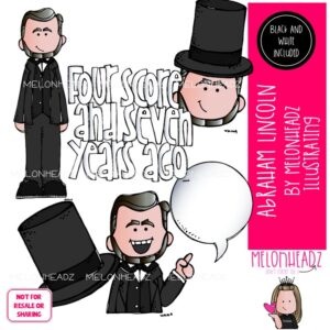 Abraham Lincoln clip art, US President clip art, Historical Figures clip art Mini