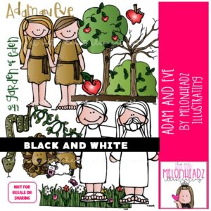 Adam and Eve clip art, Bible clip art BLACK AND WHITE