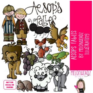 Aesop's fables clip art, Aesopica clip art COLORED Version