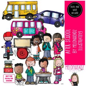 After School clip art, End of Day clip art, Go Home clip art COMBO PACK