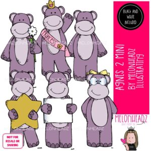 Hippo clip art 2, Agnes clip art Mini