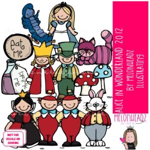 Alice in Wonderland clip art, Literature clip art, Book Companion COLORED Version