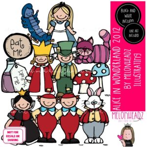 Alice in Wonderland clip art, Literature clip art, Book Companion COMBO PACK