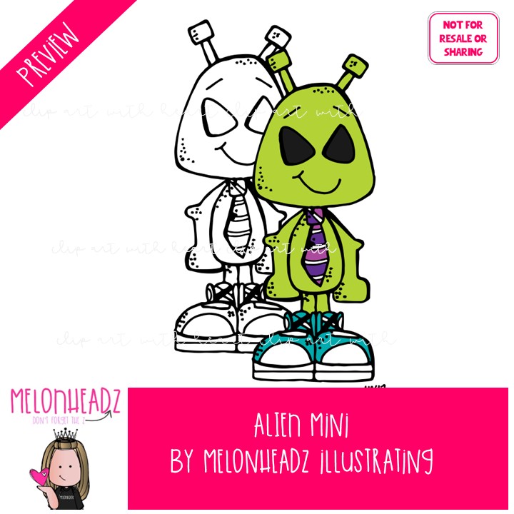 Aliens clip art, Space clip art, Planet clip art Mini - Image 2