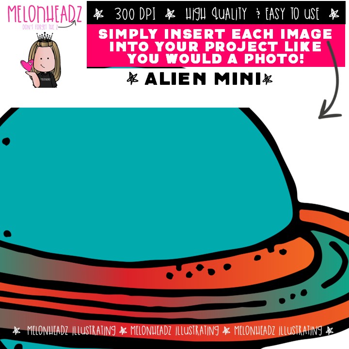 Aliens clip art, Space clip art, Planet clip art Mini - Image 3