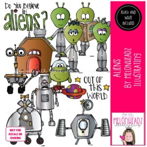 Aliens clip art, Space clip art, Robots clip art COMBO PACK