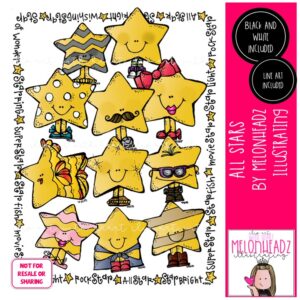 All Stars clip art, shapes clip art COMBO PACK