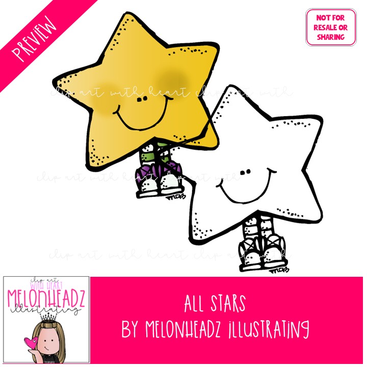 All Stars clip art, shapes clip art COMBO PACK - Image 2