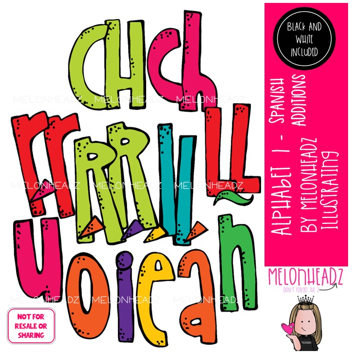 Alphabet 1 clip art, Spanish Additions clip art, Letters clip art Mini