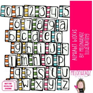 Alphabet Blocks clip art, Letters clip art COLORED Version