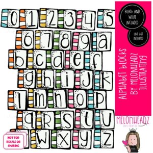 Alphabet Blocks clip art, Letters clip art COMBO PACK