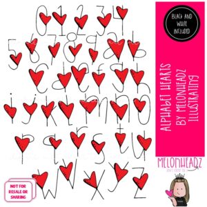 Alphabet Hearts clip art, Letters clip art, Numbers clip art COMBO PACK