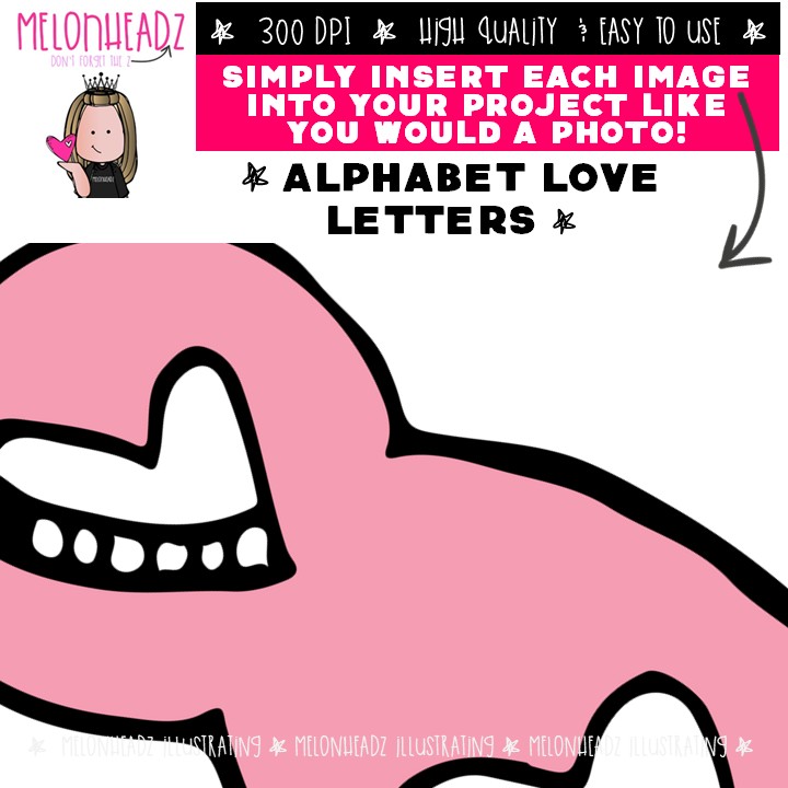 Alphabet Love Letters clip art, Number clip art, Valentine clip art COMBO PACK - Image 3