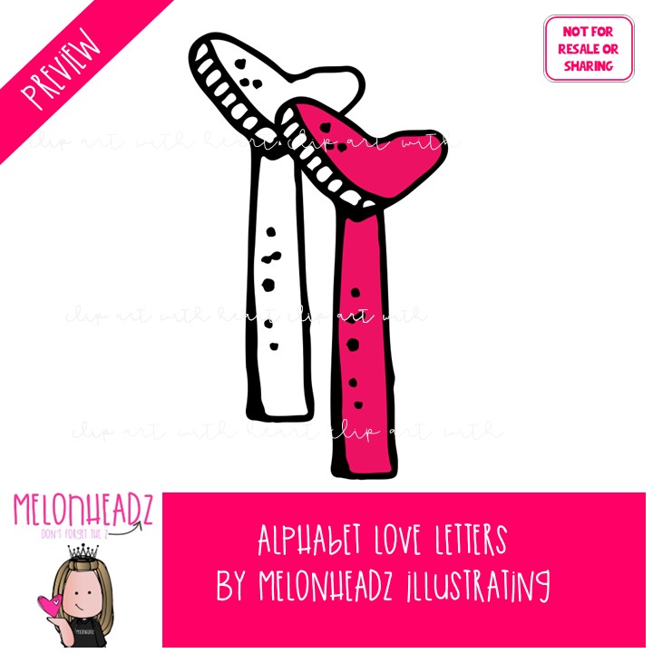 Alphabet Love Letters clip art, Number clip art, Valentine clip art COMBO PACK - Image 2