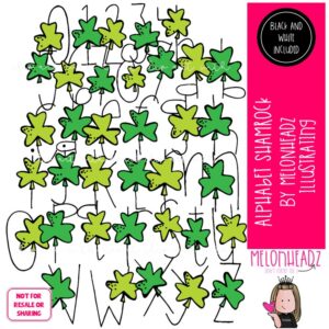 Alphabet Shamrock clip art, St. Patrick's Day clip art COMBO PACK