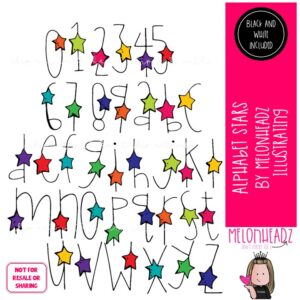 Alphabet Stars clip art, Letters clip art COMBO PACK