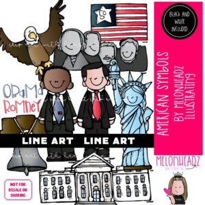 American Symbols clip art, Historical Figures clip art, Statue of Liberty clip art COMBO PACK