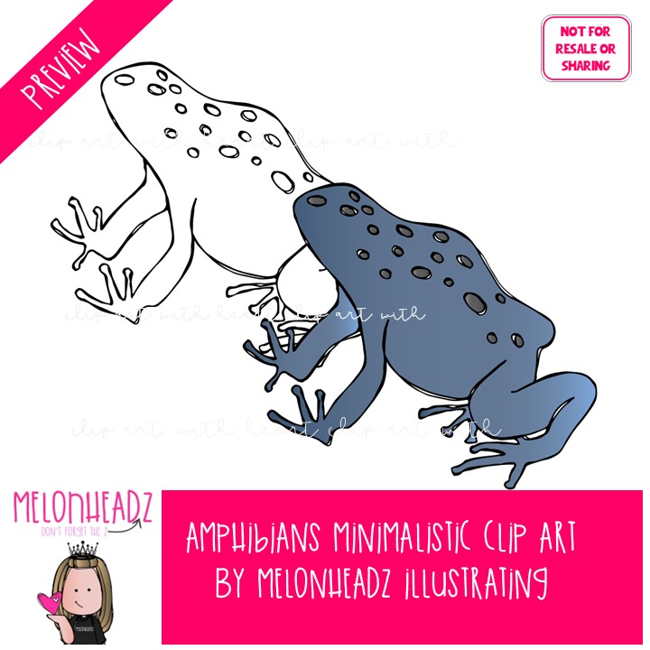 Amphibians clip art, Minimal Style Mini - Image 2
