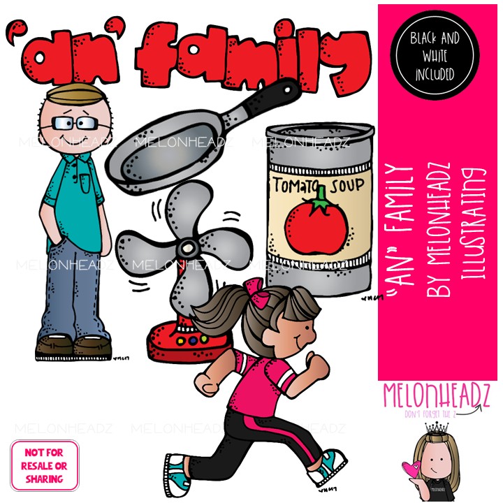 AN family clip art, Word Family clip art Mini