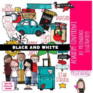 TPT Conference clip art, Anaheim California clip art BLACK AND WHITE