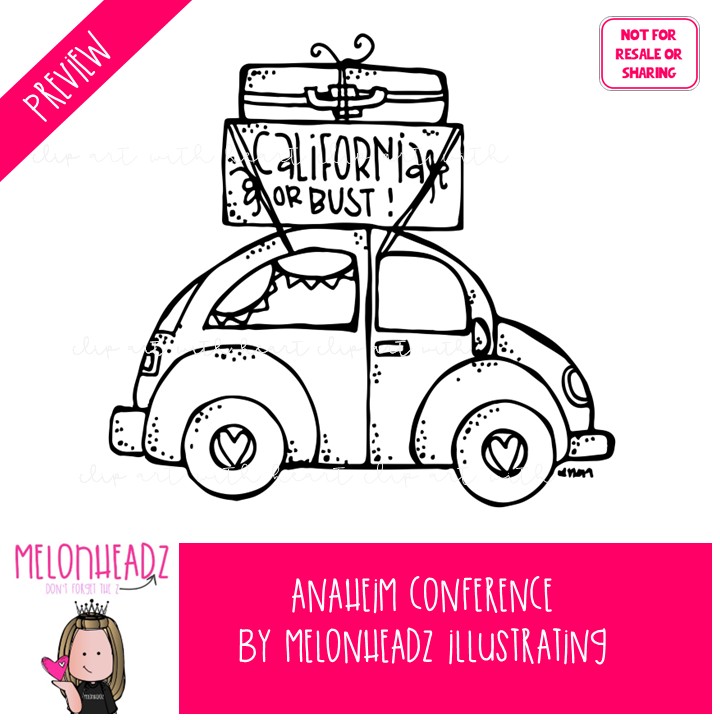 TPT Conference clip art, Anaheim California clip art BLACK AND WHITE - Image 2