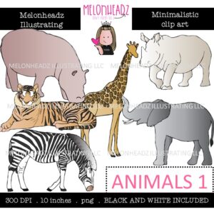 Animals clip art 1, Minimal Style Mini