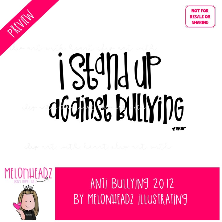 Anti Bullying clip art, Be Kind clip art LINE ART and BLACK AND WHITE - Image 2