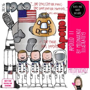 Apollo 11 clip art, Moon Landing clip art, Space clip art COMBO PACK