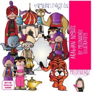 Arabian Nights clip art, Aladdin clip art, Literature clip art COLORED Version
