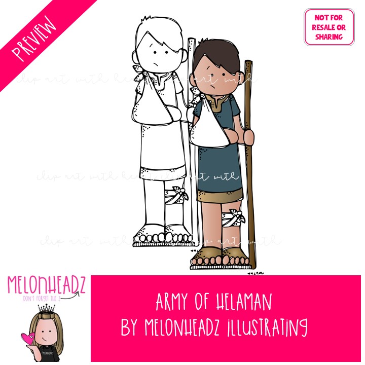 Army of Helaman clip art, Stripling Warriors clip art, LDS clip art Mini - Image 2
