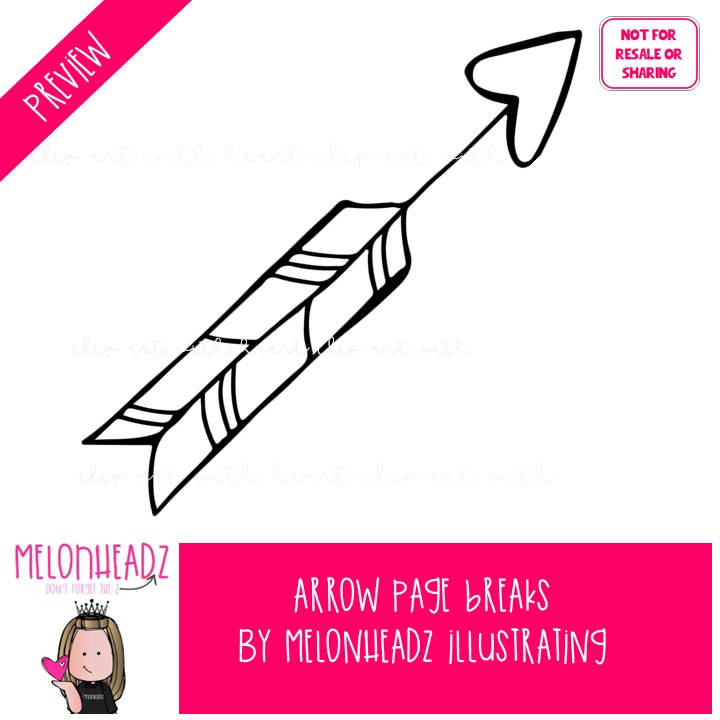 Arrow clip art, Page Breaks clip art LINE ART and BLACK AND WHITE - Image 2