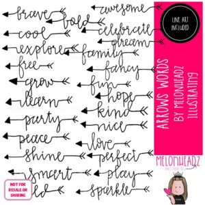 Arrows clip art, Words clip art, page breaks clip art LINE ART