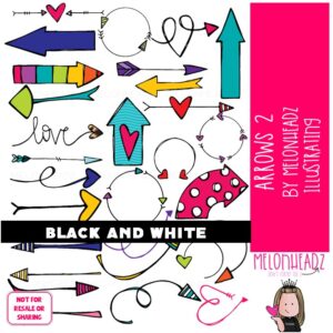 Arrows clip art 2, Point clip art BLACK AND WHITE