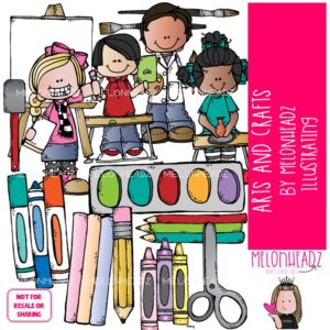 Arts and Crafts clip art, School Supplies clip art, Art class COLORED Version