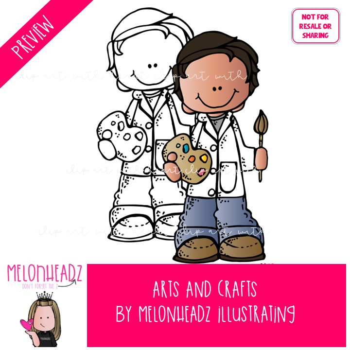 Arts and Crafts clip art, School Supplies clip art, Art Class COMBO PACK - Image 2