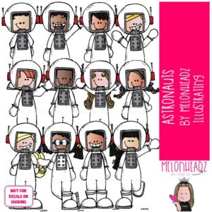 Astronauts clip art, Space clip art COLORED Version