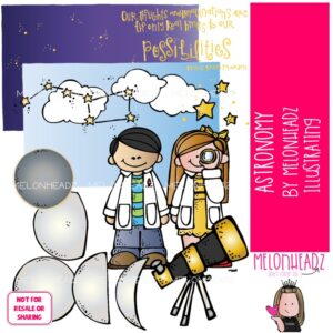 Astronomy clip art, Space clip art, Planet clip art COLORED Version