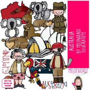 Australia clip art, Koala clip art, Flag clip art COLORED Version